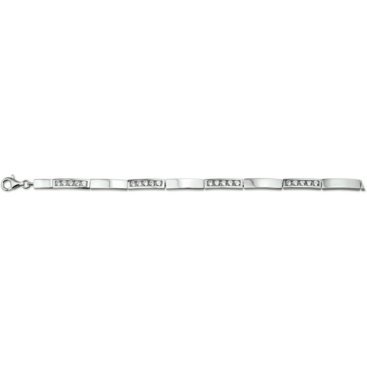 Zilver Gerhodineerd Armband Zirkonia 4,6 Mm 18 + 3 Cm 1307999 - PansiteNederland.nl