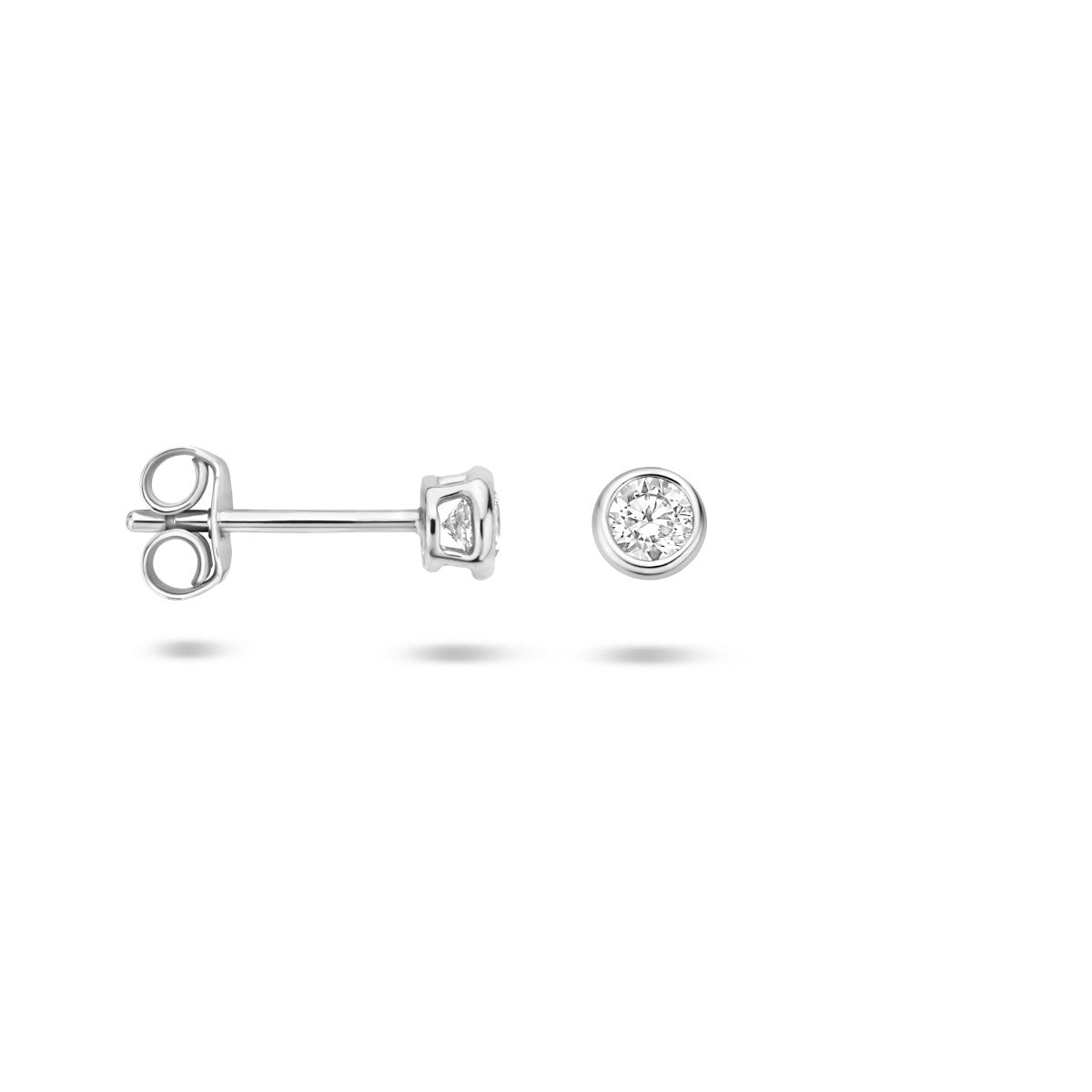 Zilver Gerhodineerd Oorknoppen Zirkonia 1308067 - PansiteNederland.nl