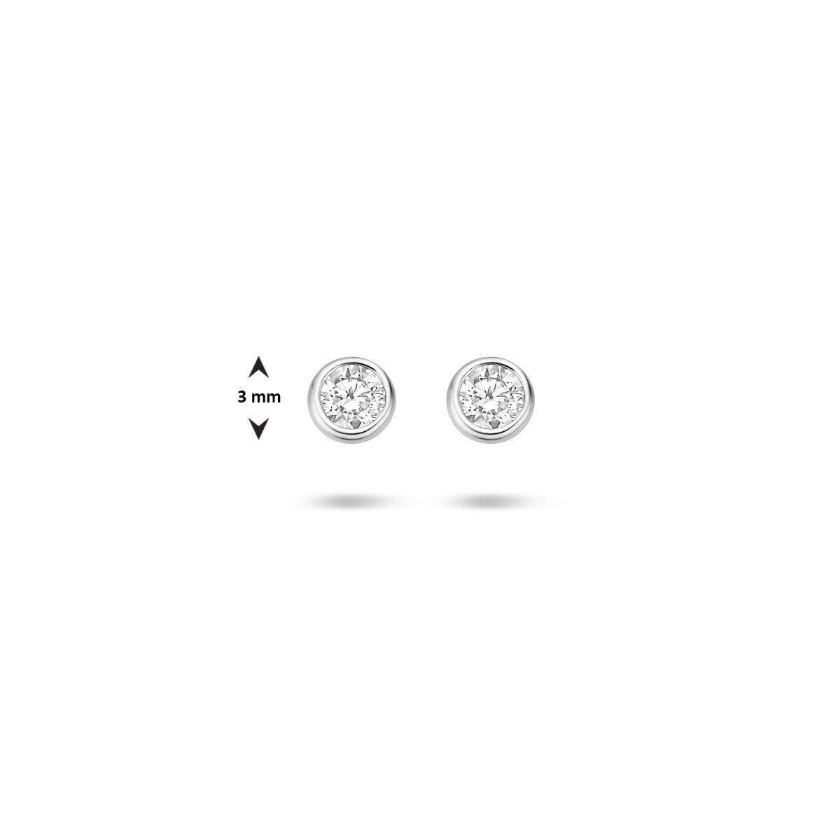 Zilver Gerhodineerd Oorknoppen Zirkonia 1308067 - PansiteNederland.nl