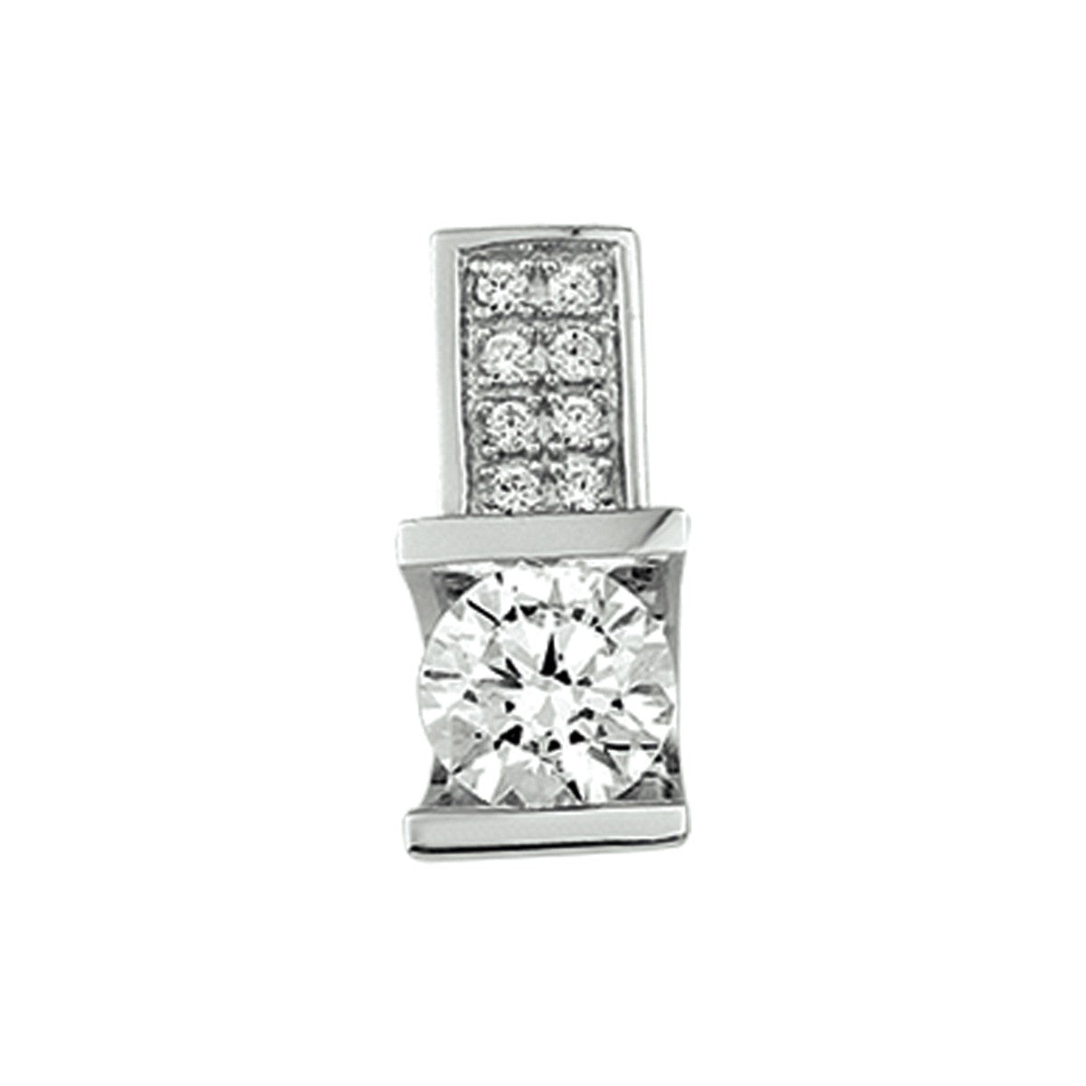 zilver gerhodineerd hanger zirkonia 6 mm 1308929 - PansiteNederland.nl