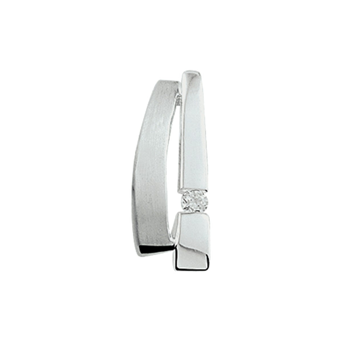 zilver gerhodineerd hanger zirkonia poli/mat 1309090 - PansiteNederland.nl