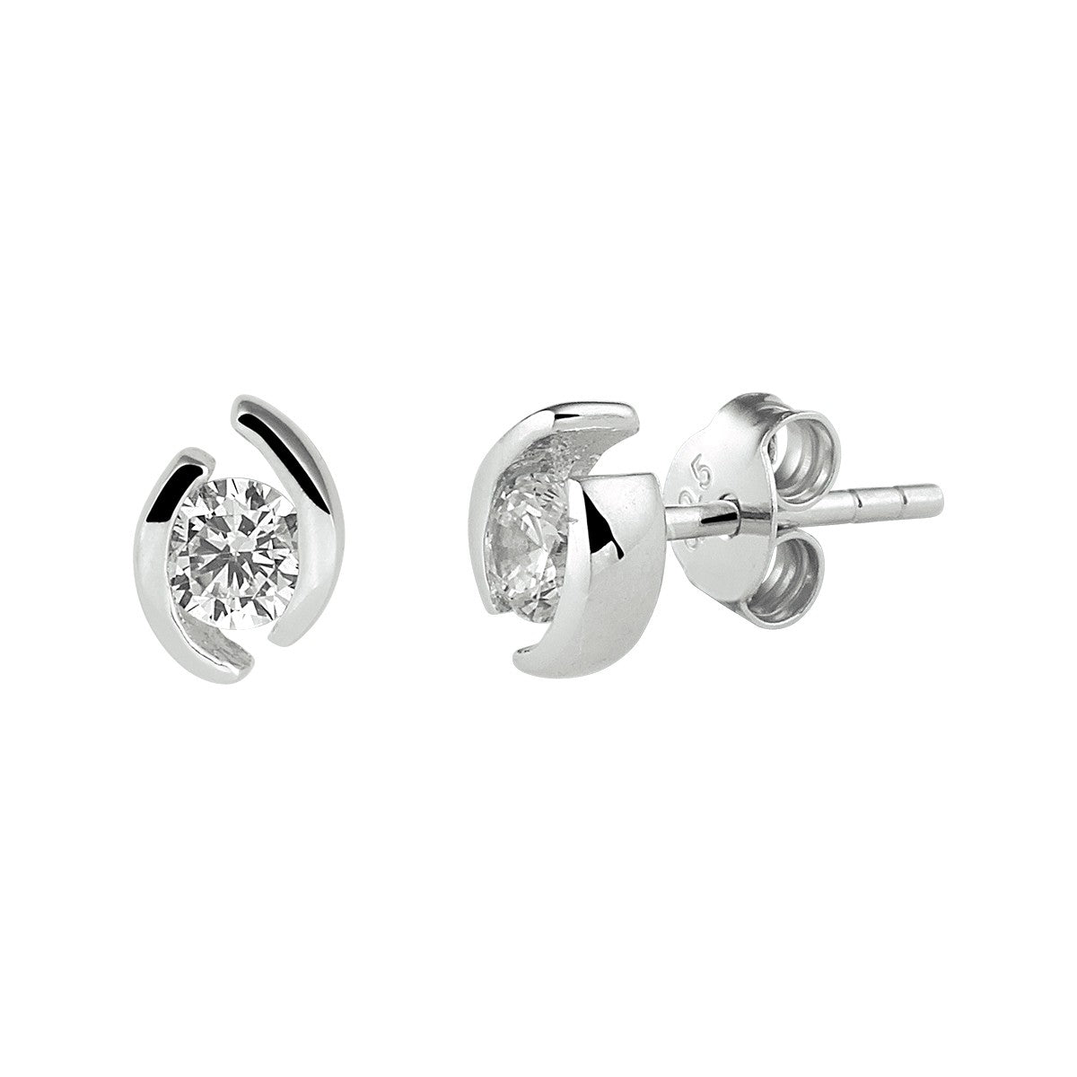 Zilver Gerhodineerd Oorknoppen Zirkonia 1311107 - PansiteNederland.nl