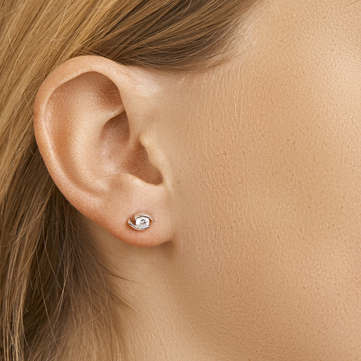 Zilver Gerhodineerd Oorknoppen Zirkonia 1311107 - PansiteNederland.nl