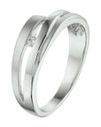 Gerhodineerd Zilver Ring Met Zirkonia Poli/Mat 1311397 - PansiteNederland.nl