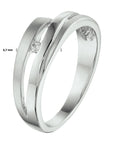 Gerhodineerd Zilver Ring Met Zirkonia Poli/Mat 1311397 - PansiteNederland.nl