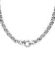 Zilver Gerhodineerd Collier Jasseron 10 mm Met Groot Springslot 1312163 - PansiteNederland.nl