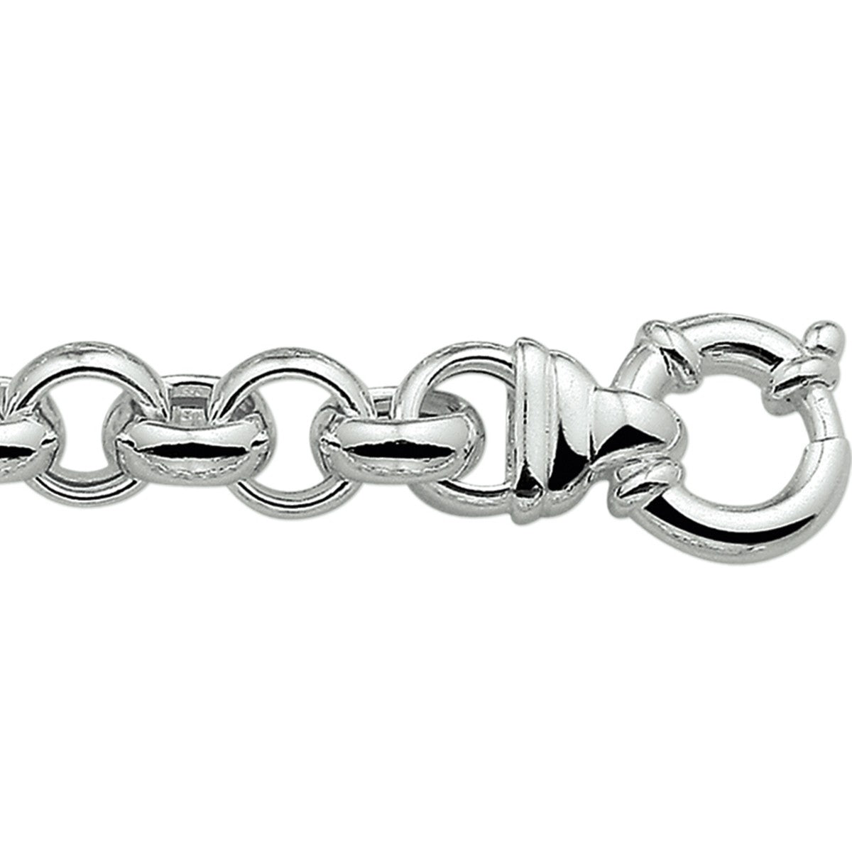 Zilver Gerhodineerd Armband Jasseron 11 mm Met Groot Springslot 1312165 - PansiteNederland.nl