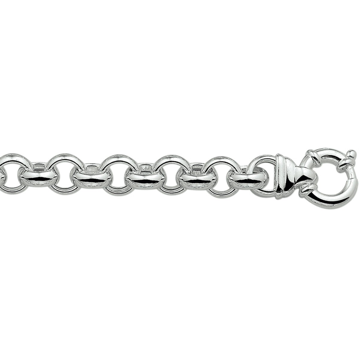 Zilver Gerhodineerd Armband Jasseron 11 mm Met Groot Springslot 1312165 - PansiteNederland.nl