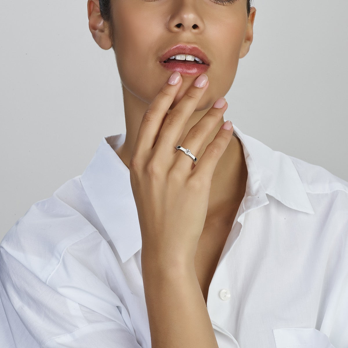 Gerhodineerd Zilver Ring Met Zirkonia 1311159 - PansiteNederland.nl