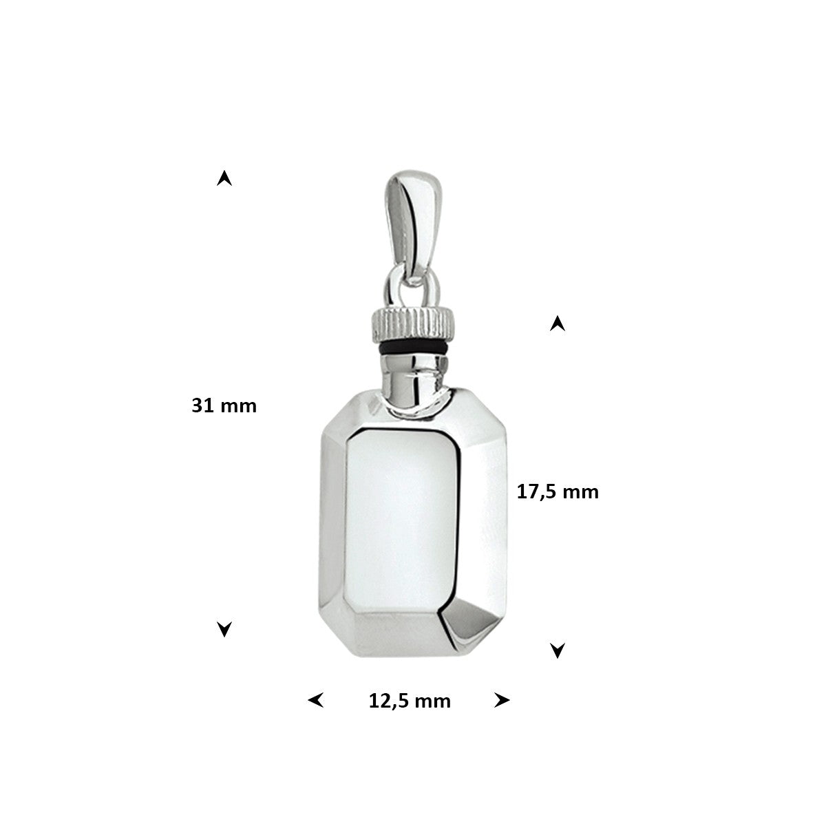 Urnhanger 17,5 mm zilver