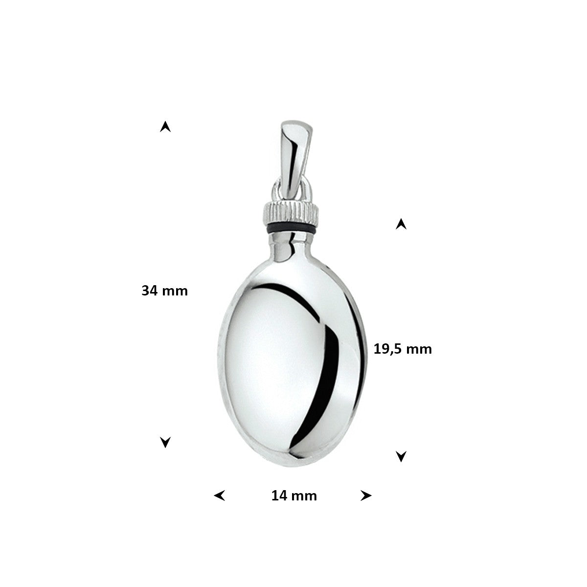 Urnhanger 19,5 mm gerhodineerd zilver – 1312830