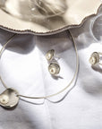 Zilver Gerhodineerd Oorknoppen Parel Poli/Mat 1314034