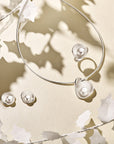 Zilver Gerhodineerd Oorknoppen Parel Poli/Mat 1314034