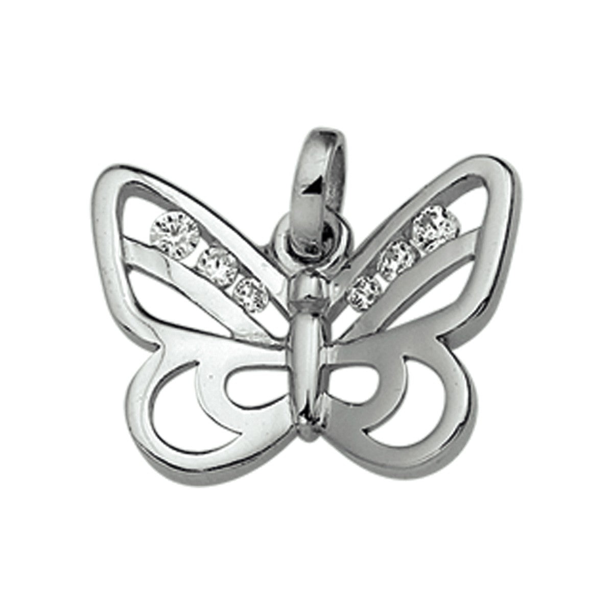 zilver gerhodineerd hanger vlinder zirkonia 1314117 - PansiteNederland.nl