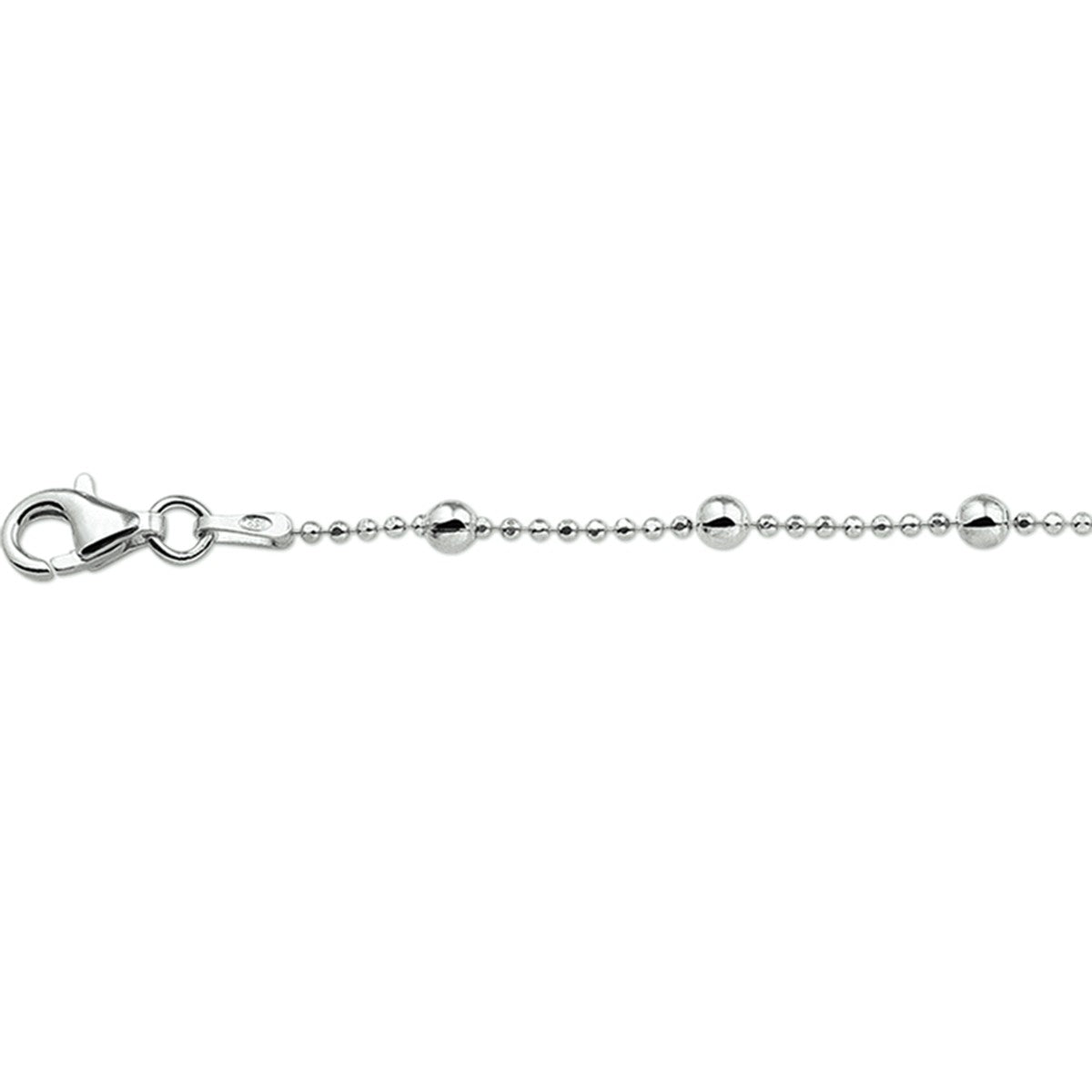 Zilver gerhodineerd enkelbandje bolletjes 24 + 2 cm 1314201 - PansiteNederland.nl