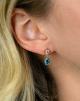 ZINZI gold plated zilveren oorstekers blauwe peer en wit ronde zetting 16mm ZIO2744 - PansiteNederland.nl