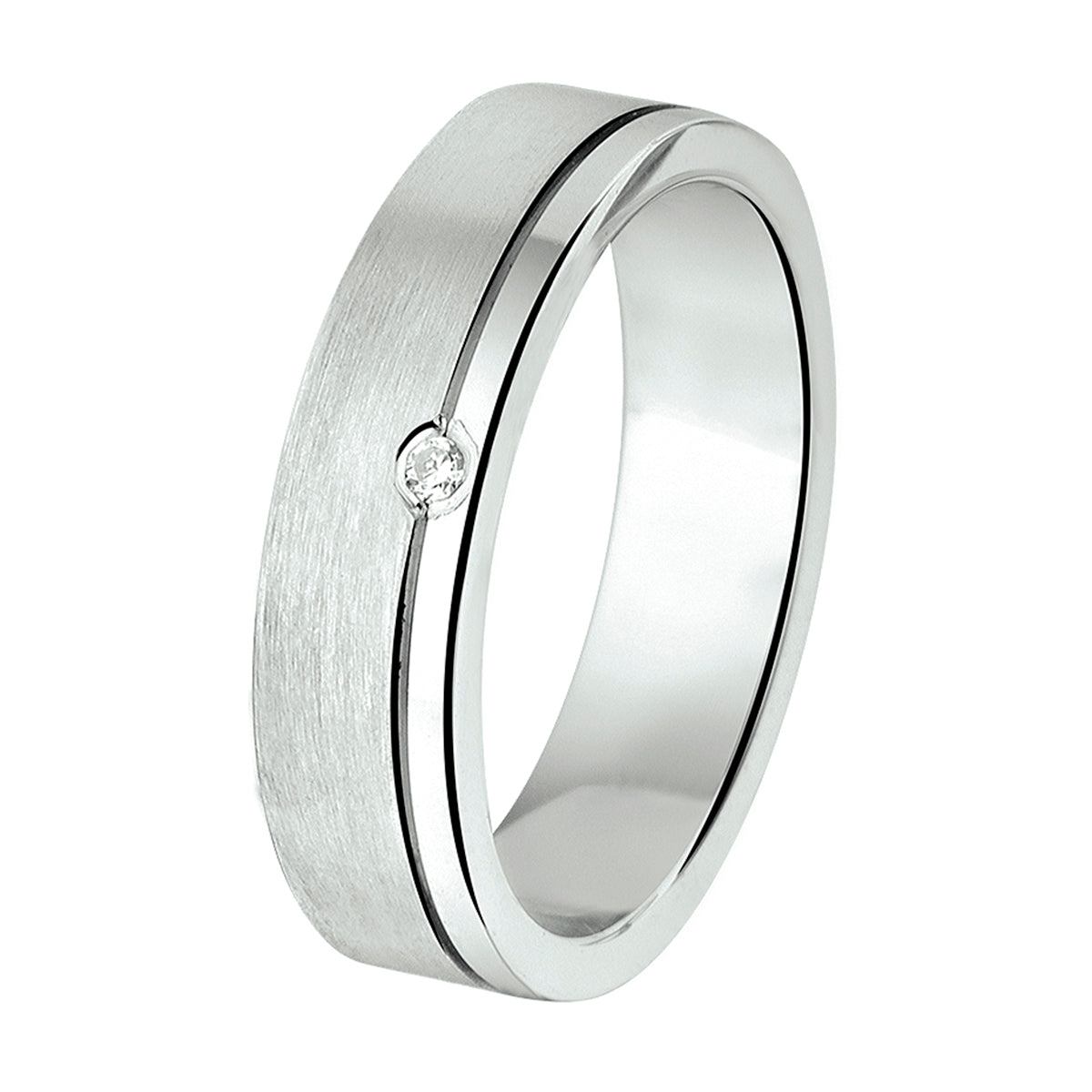 Gerhodineerd Zilveren Ring met Zirkonia