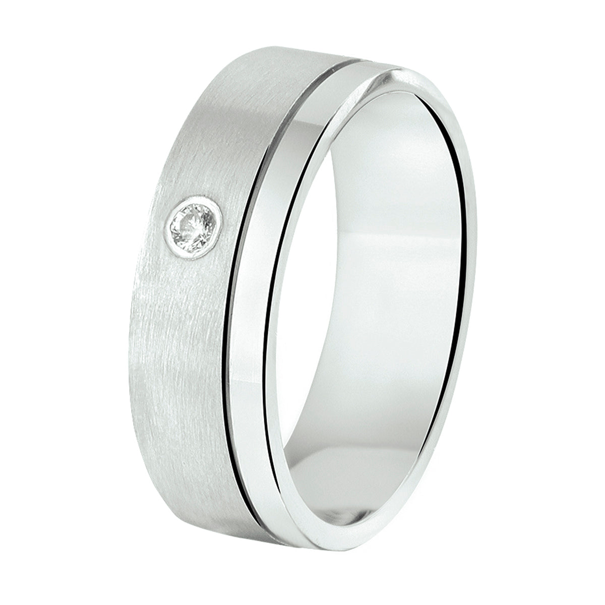 Gerhodineerd Zilveren Ring met Zirkonia