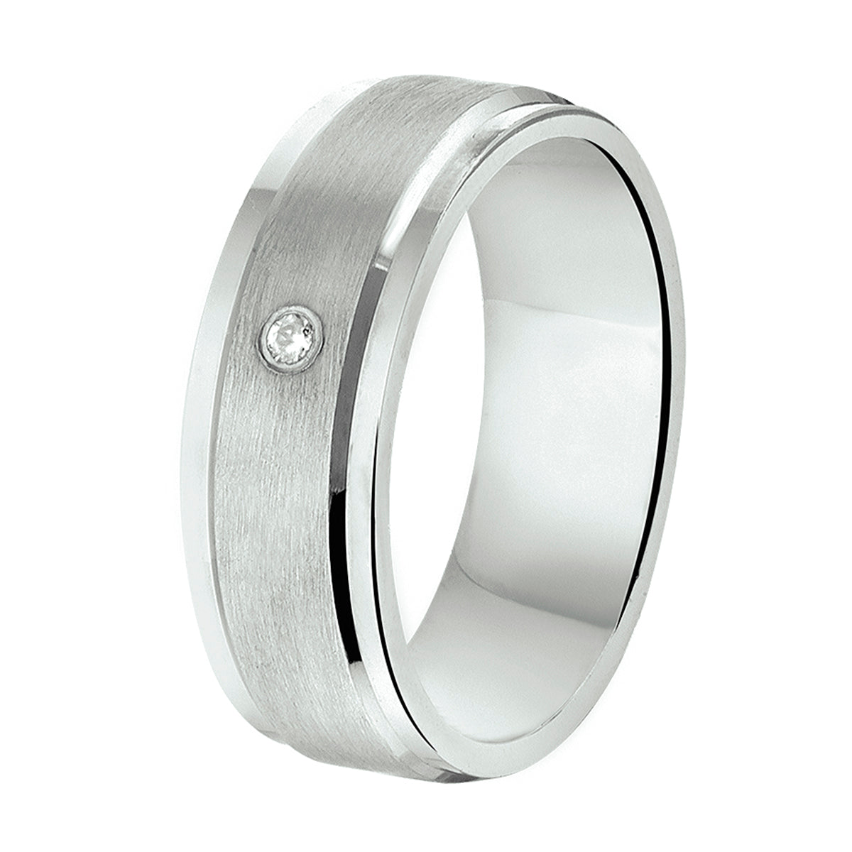 Gerhodineerd Zilveren Ring met Zirkonia