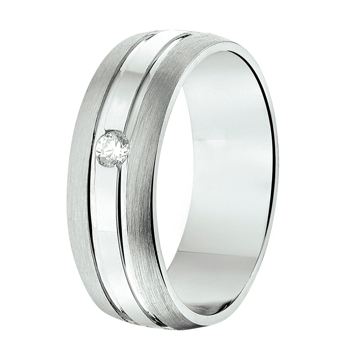 Gerhodineerd Zilveren Ring met Zirkonia