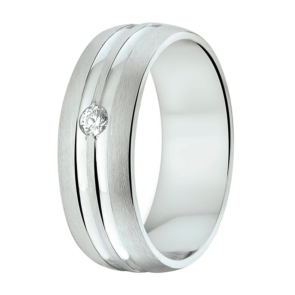 Gerhodineerd Zilveren Ring met Zirkonia