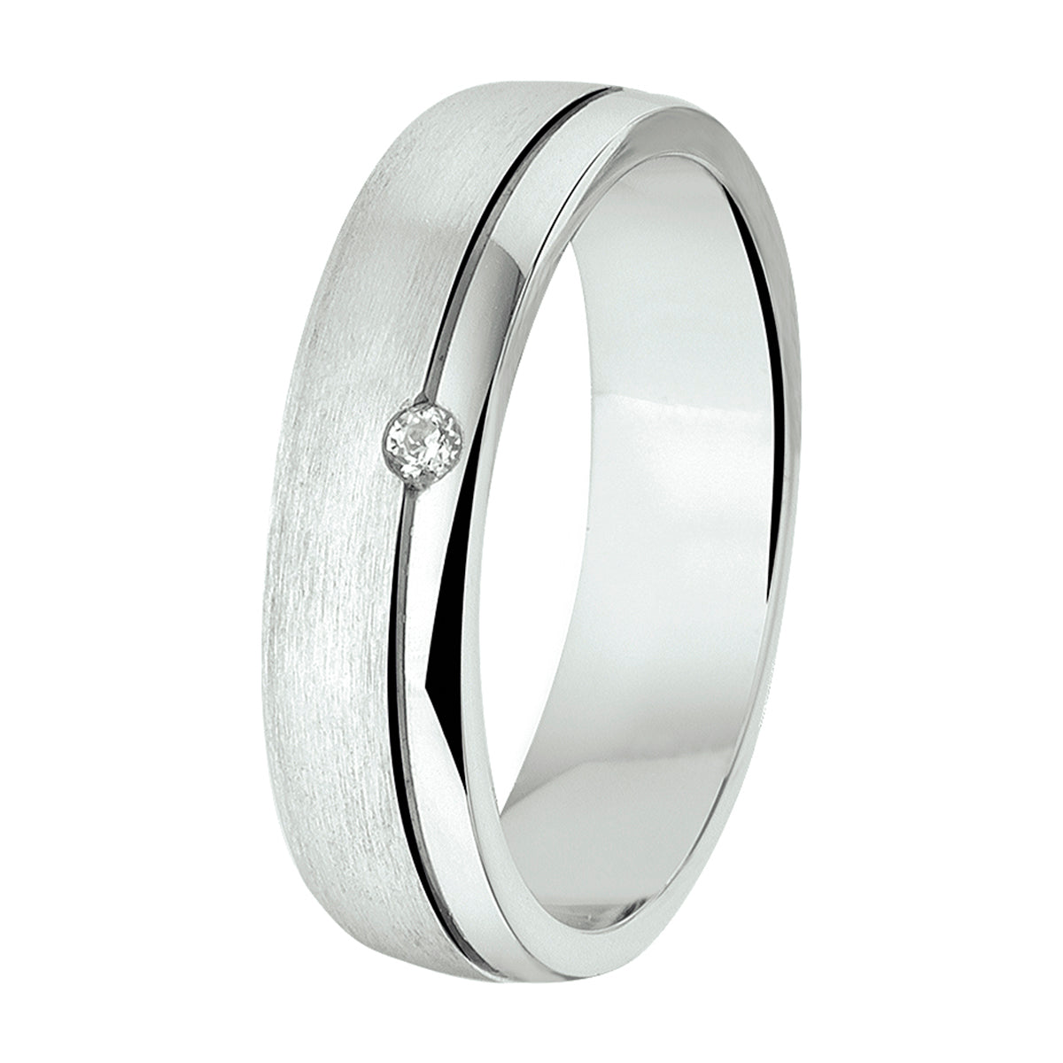 Gerhodineerd Zilveren Ring met Zirkonia
