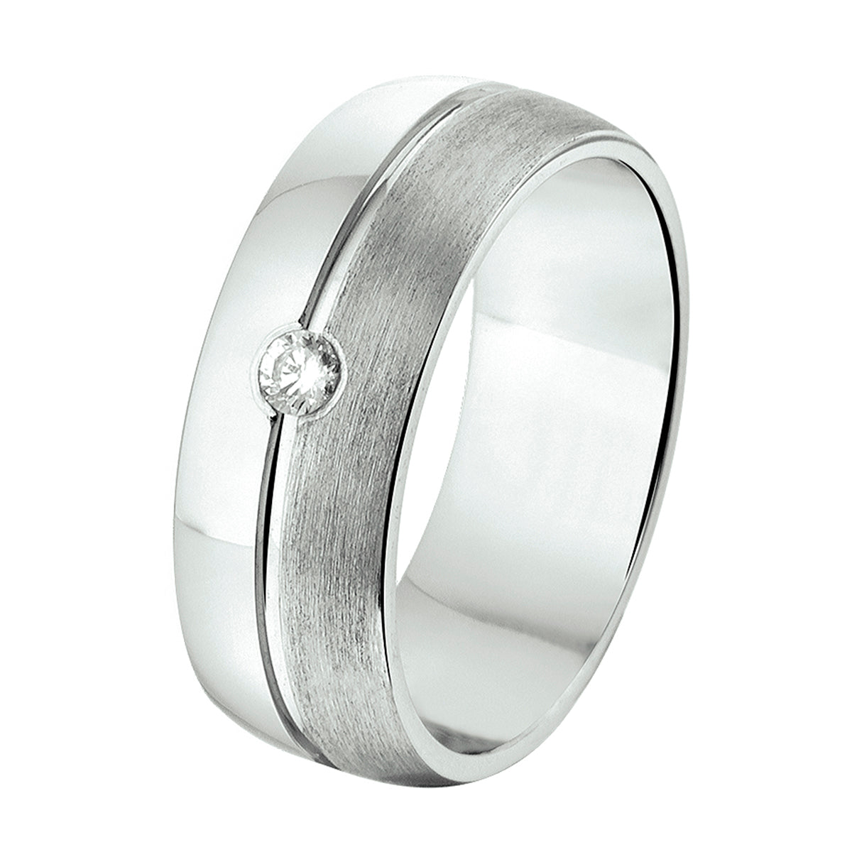 Gerhodineerd Zilveren Ring met Zirkonia
