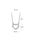 zilver gerhodineerd collier hart zirkonia 40 + 4 cm 1316450 - PansiteNederland.nl