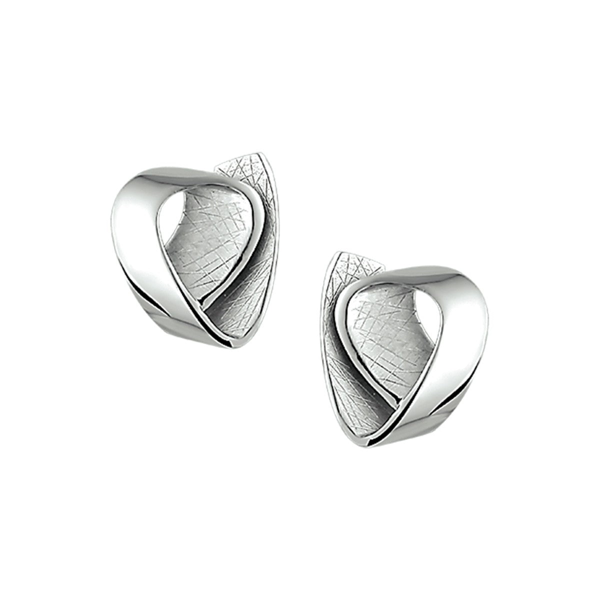 Zilver Gerhodineerd Oorknoppen Gescratcht Poli/Mat 1316866