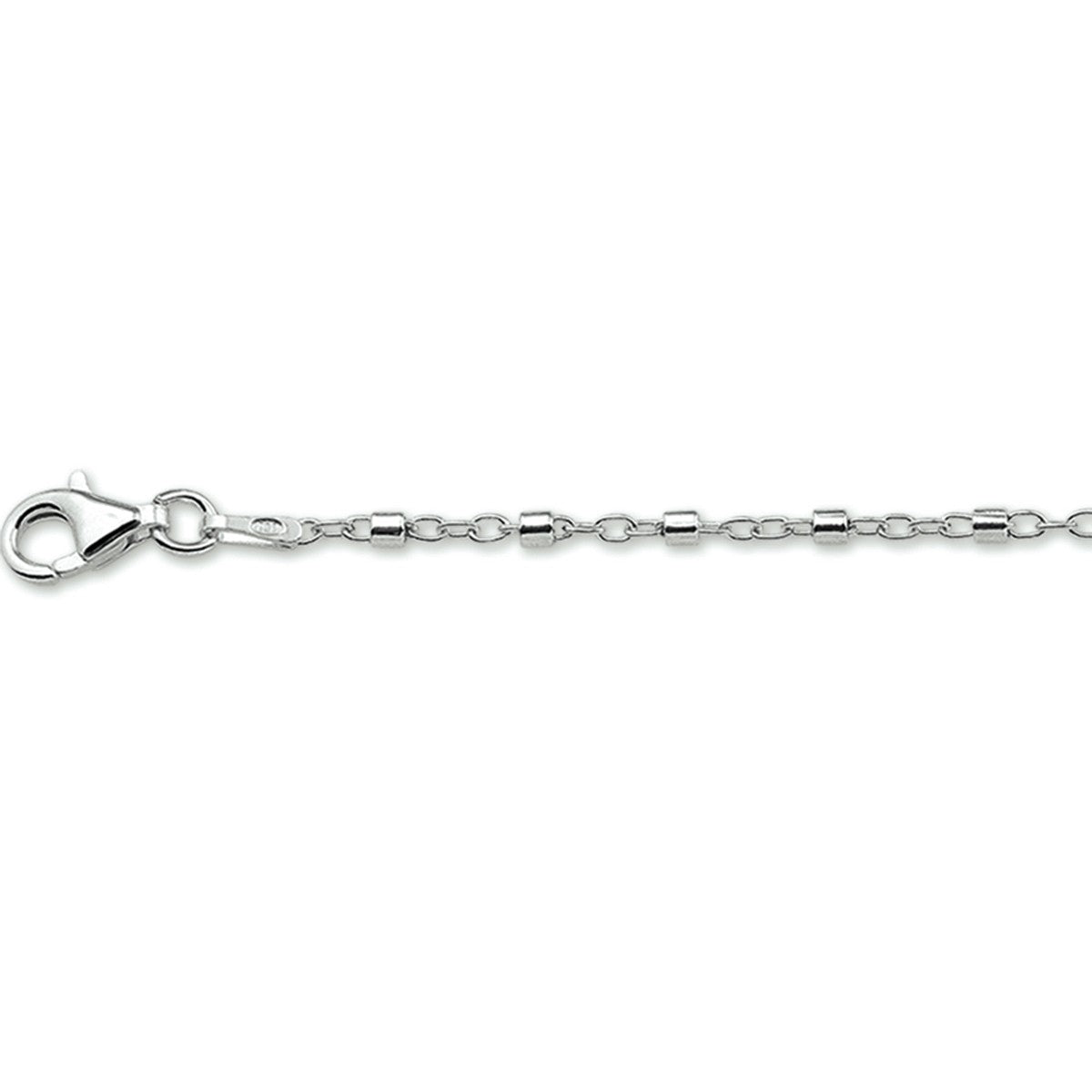 Zilver gerhodineerd enkelbandje buisjes 24 + 2 cm 1316915 - PansiteNederland.nl