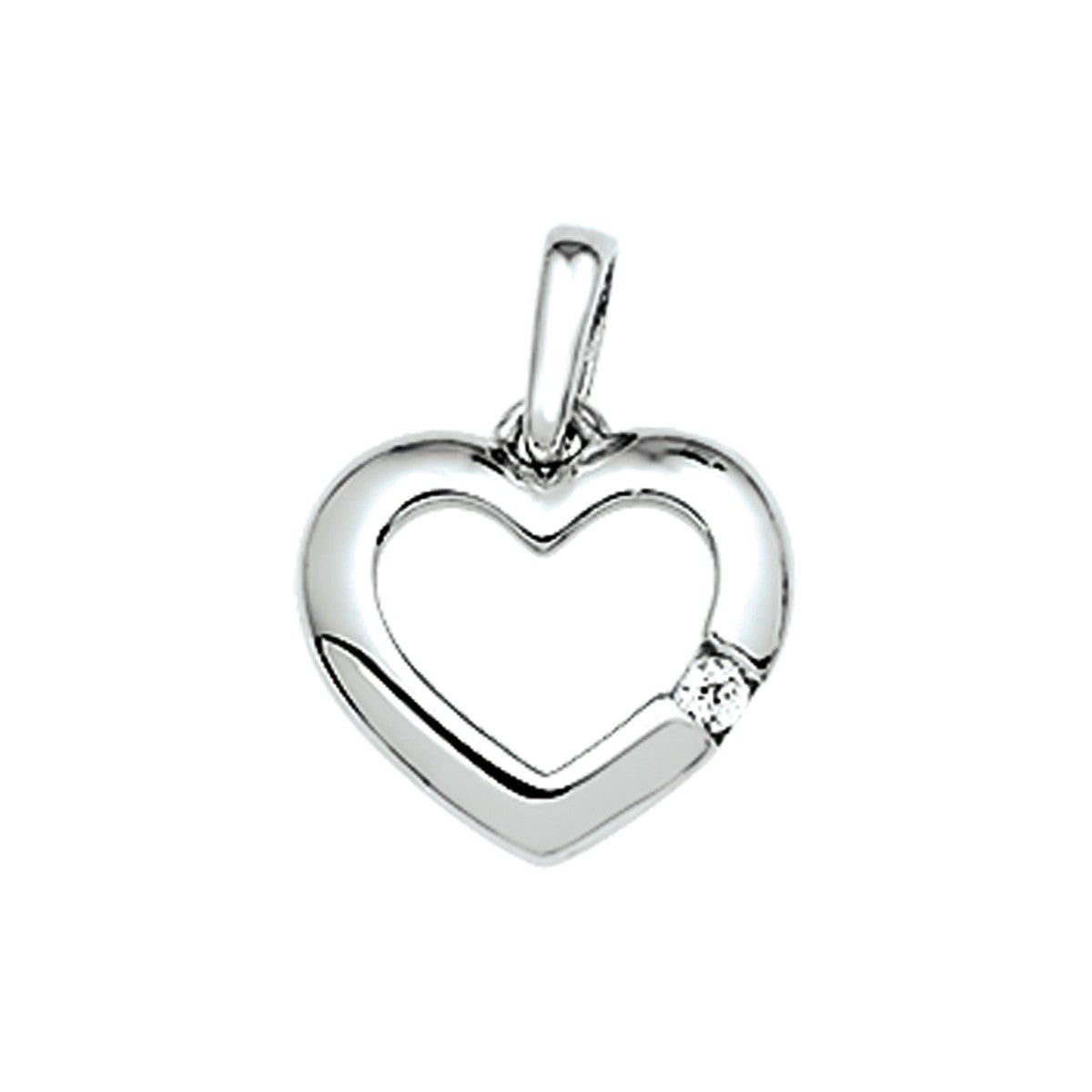 zilver gerhodineerd hanger hart zirkonia 1316932 - PansiteNederland.nl