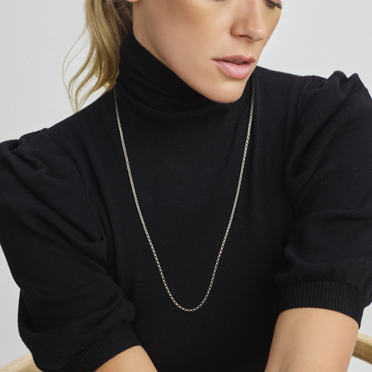 Collier jasseron 3,0 mm 80 cm zilver