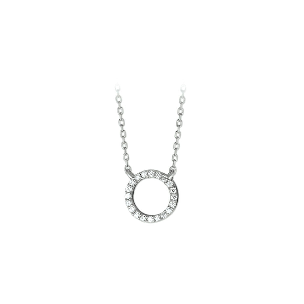 zilver gerhodineerd collier zirkonia 40 + 4 cm 1316980 - PansiteNederland.nl
