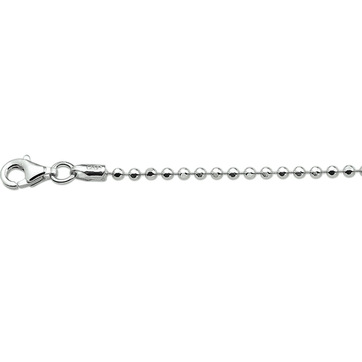 Zilver gerhodineerd enkelbandje gediamanteerde bolletjes 24 + 2 cm 1316985 - PansiteNederland.nl