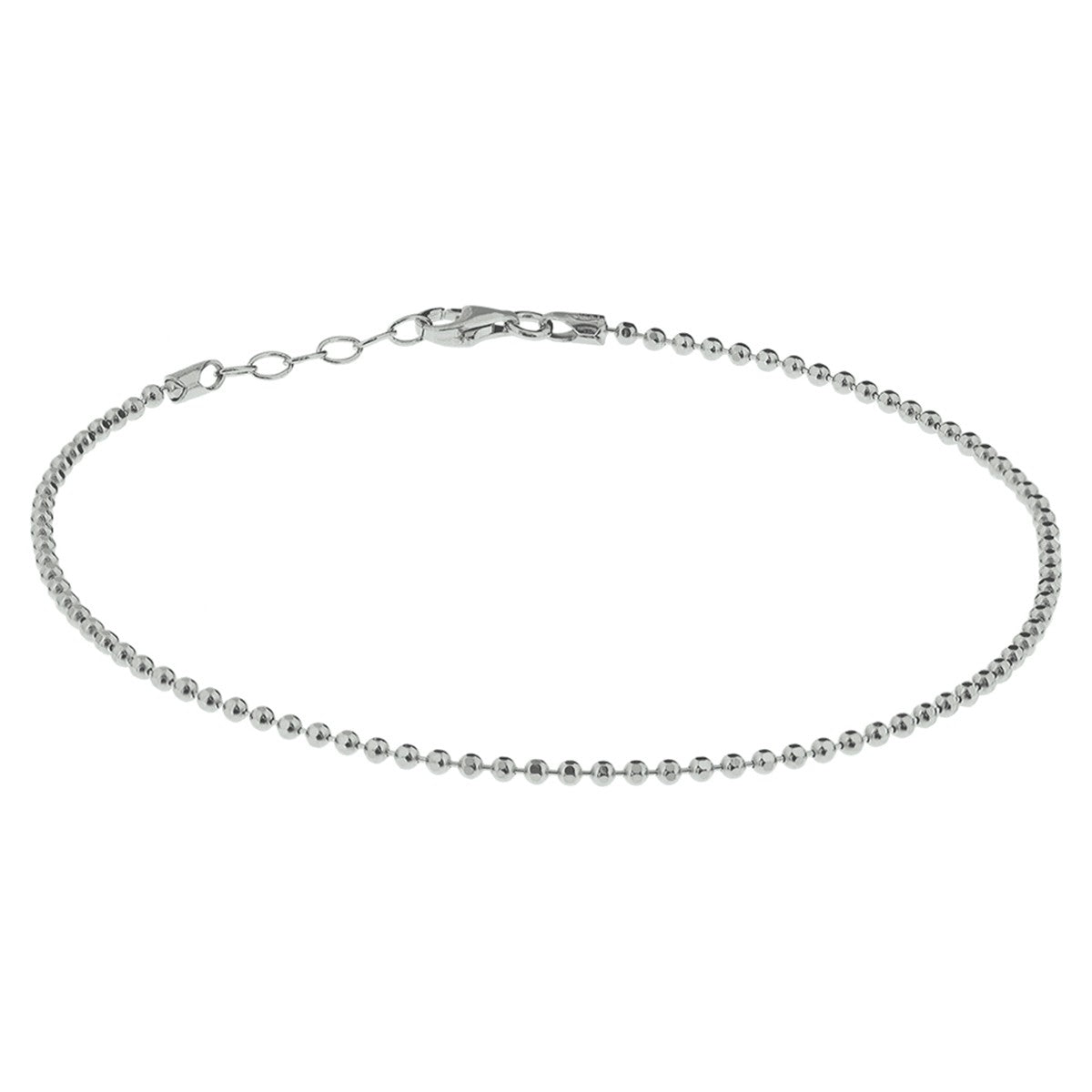 Zilver gerhodineerd enkelbandje gediamanteerde bolletjes 24 + 2 cm 1316985 - PansiteNederland.nl