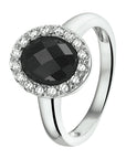 Gerhodineerd Zilver Ring Onyx En Met Zirkonia 1317034