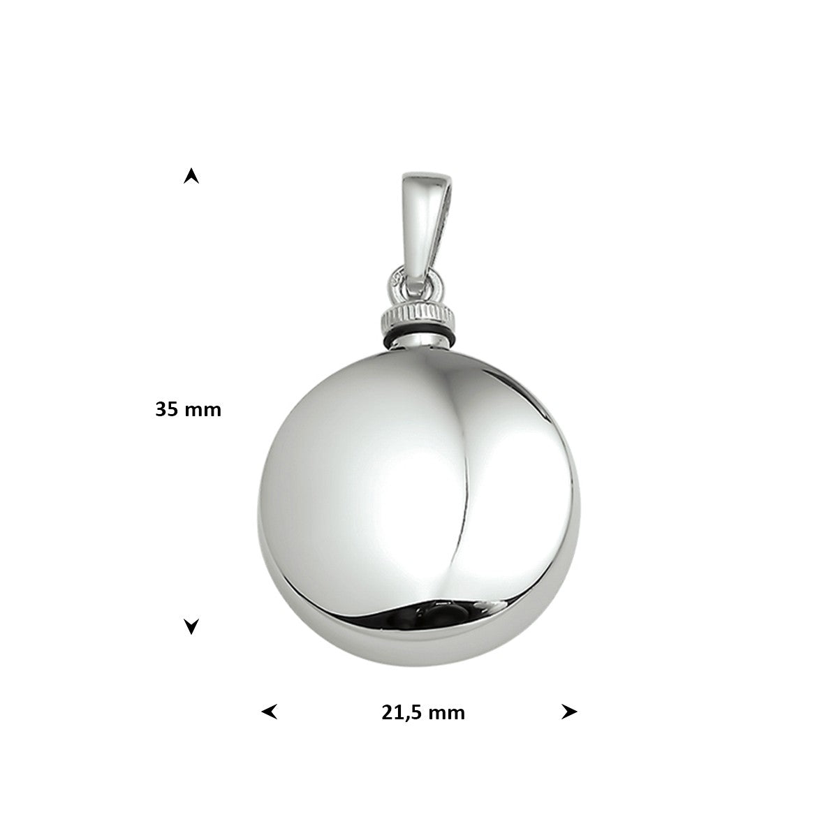 Urnhanger 21,5 mm zilver