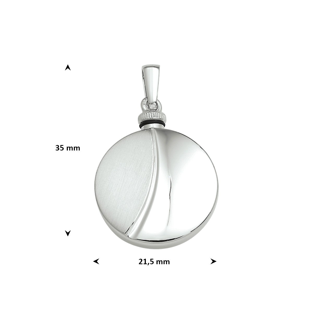 Urnhanger poli/mat 21,5 mm zilver