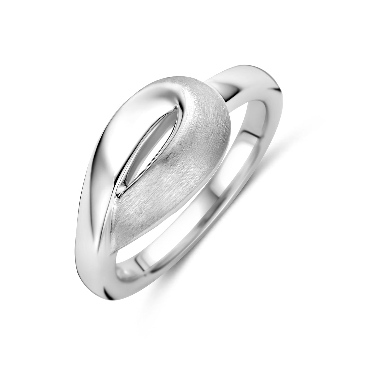 Ring poli/mat zilver
