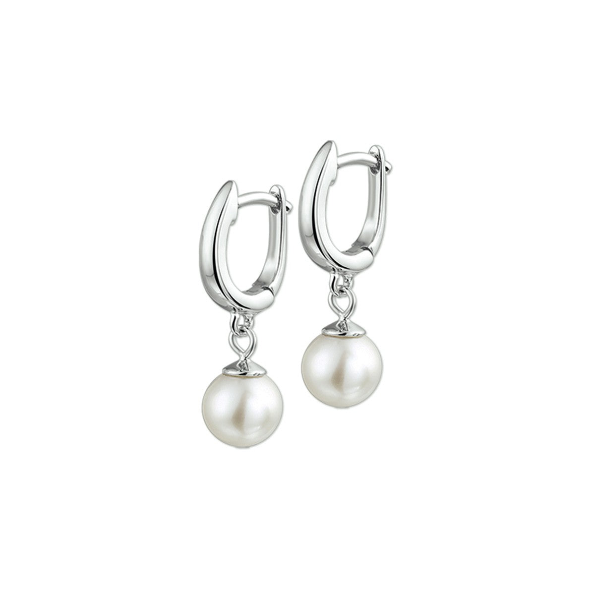 Zilver Gerhodineerd Klapoorringen Parel 1317525 - PansiteNederland.nl