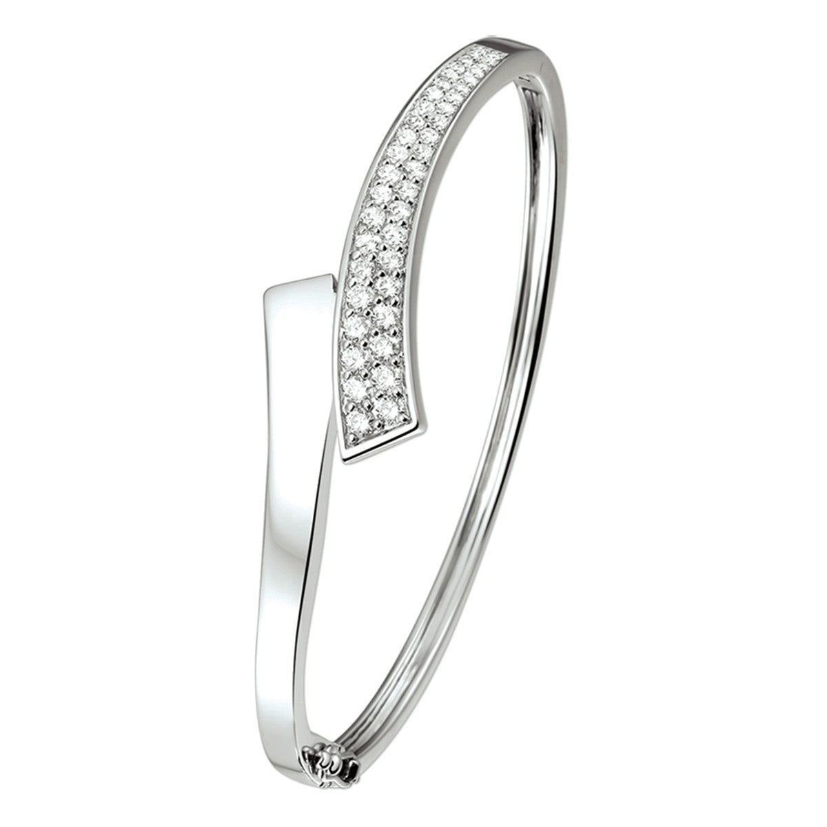 Zilver Gerhodineerd Bangle Scharnier Zirkonia 16 X 60 Mm 1317800 - PansiteNederland.nl