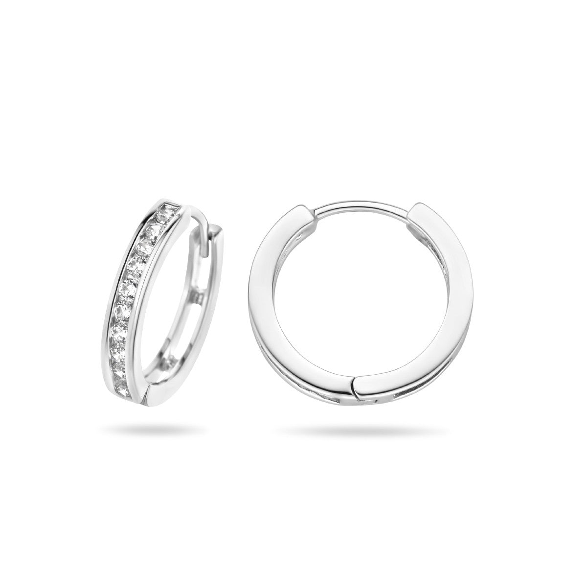 Zilver Gerhodineerd Klapoorringen 2,5MM Zirkonia 1317872 - PansiteNederland.nl