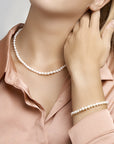 Zilver Gerhodineerd Armband Parel 5,5 Mm 18 + 3 Cm 1318133 - PansiteNederland.nl