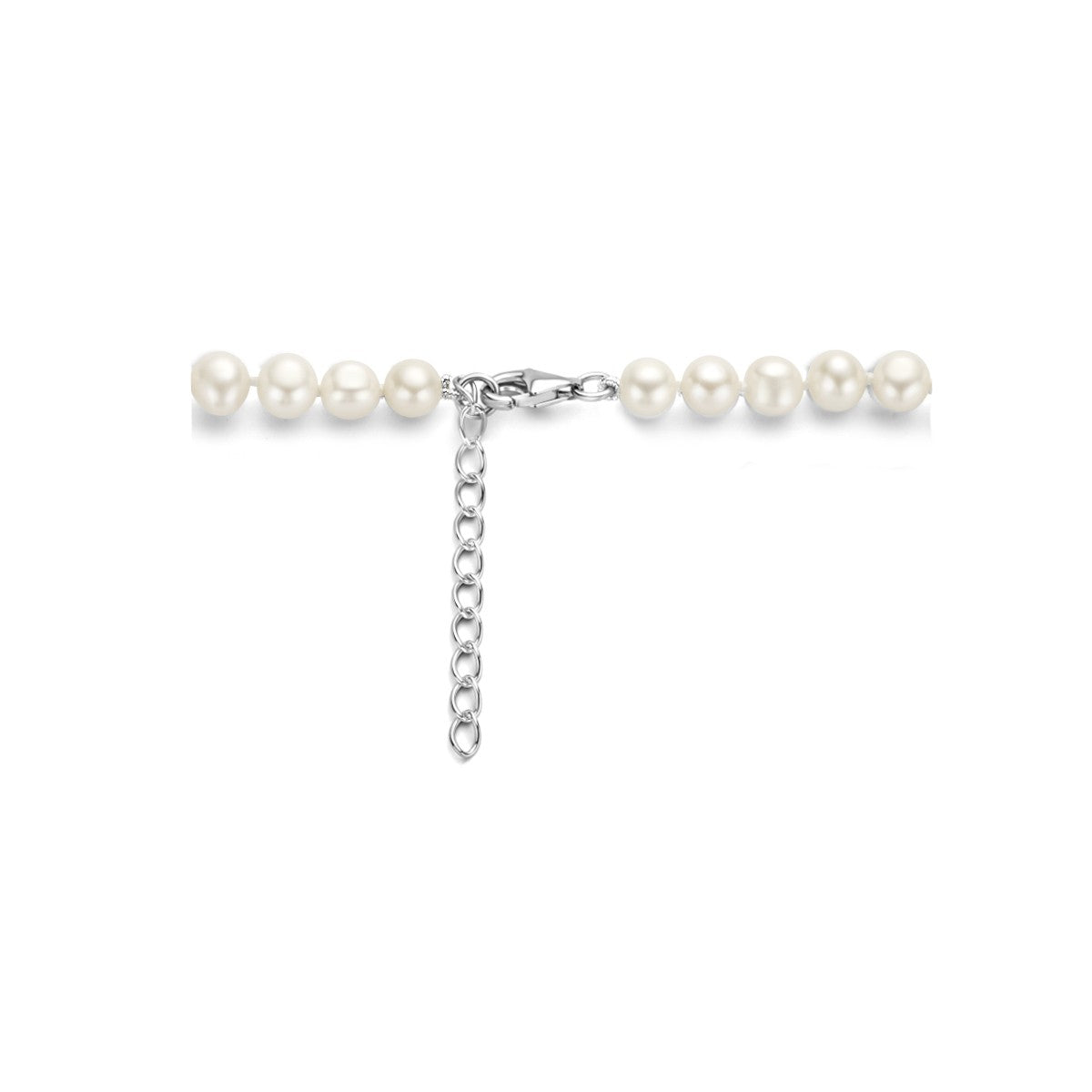 Zilver Gerhodineerd Collier Parel 6,5 mm 1318136 - PansiteNederland.nl