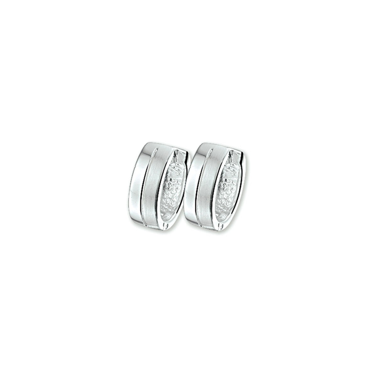 Zilver Gerhodineerd Klapoorringen Vlak Poli/Mat 1318160 - PansiteNederland.nl
