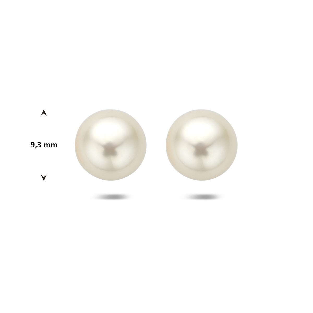 Oorbellen parel 9,3 mm zilver