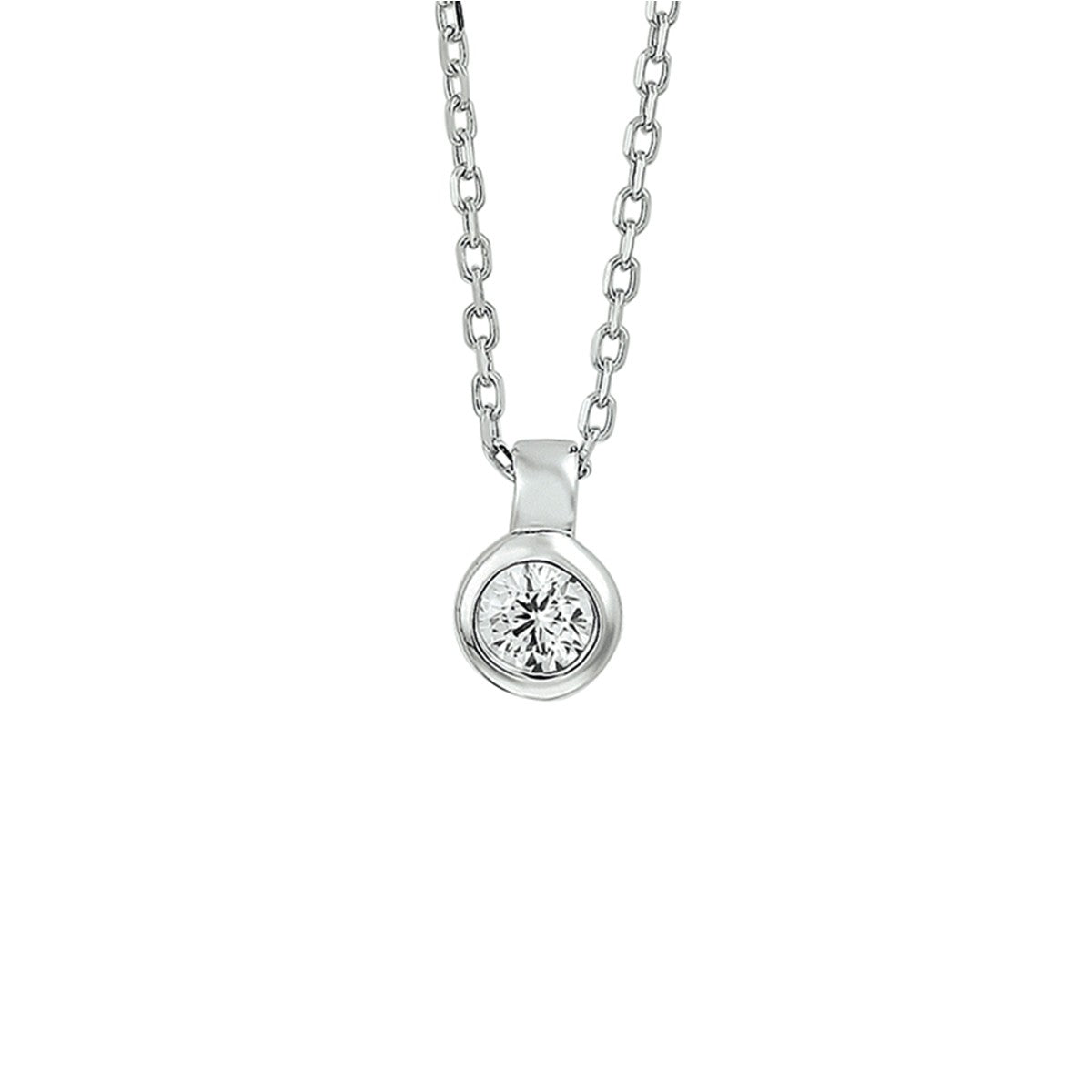 zilver gerhodineerd collier zirkonia 40 + 4 cm 1318366 - PansiteNederland.nl