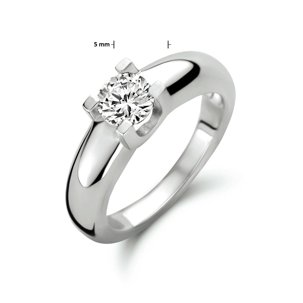 Gerhodineerd Zilver Ring Met Zirkonia 1318669 - PansiteNederland.nl
