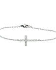 Zilver Gerhodineerd Armband Kruis Zirkonia 15,5 + 2,5 Cm 1318804 - PansiteNederland.nl