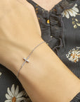 Zilver Gerhodineerd Armband Kruis Zirkonia 15,5 + 2,5 Cm 1318804 - PansiteNederland.nl